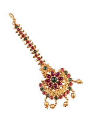 Floral gold plated maangtikka 3