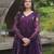 Purple Faux Blooming Kurta Set with Elegant Embroidery & Russian Silk Dupatta – Stylish Festive Wear