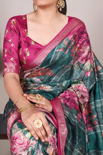 tussar art silk saree with lustrous viscose border