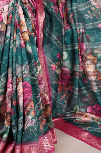 tussar art silk saree with lustrous viscose border