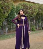 Wine Faux Blooming Kurta Set with Elegant Embroidery – Stylish Daily & Festive Wear