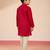 boys’ red satin embroidered kurta & pyjama set 