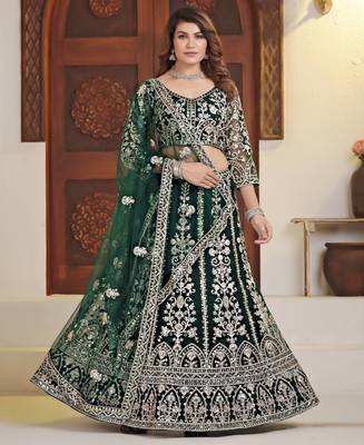 Green Wedding Wear Lehenga Choli 1
