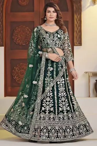 Green Wedding Wear Lehenga Choli