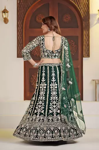 Green Wedding Wear Lehenga Choli