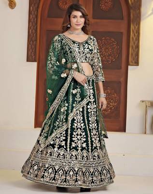Green Wedding Wear Lehenga Choli 3