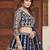 Blue Faux Georgette Wedding Wear Lehenga Choli