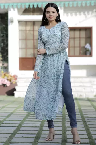 White 1004 Butti Printed Kurta – Elegant Daily & Office Wear with Comfortable Fit