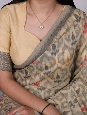 poly cotton saree with fine thread weaving work 2