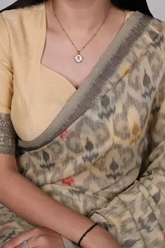 poly cotton saree with fine thread weaving work
