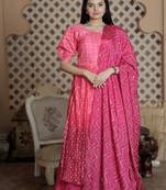 Pink Maslin Kurta Set with Chinnon Bottom & Embroidered Dupatta – Elegant Everyday & Festive Wear