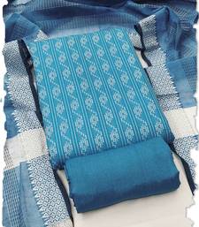 blue handloom cotton suit set