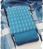 blue handloom cotton suit set