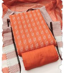 orange handloom cotton suit set