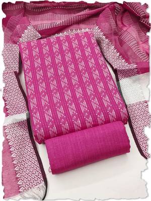 pink handloom cotton suit set 1