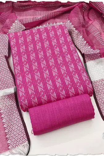 pink handloom cotton suit set