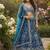 Sky Blue Faux Georgette Wedding Wear Lehenga Choli