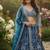 Sky Blue Faux Georgette Wedding Wear Lehenga Choli