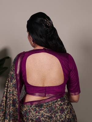 polyester viscose chanderi printed saree with zari weaving work 3