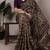 polyester viscose chanderi printed saree with zari weaving work