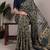 polyester viscose chanderi printed saree with zari weaving work