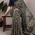 polyester viscose chanderi printed saree with zari weaving work