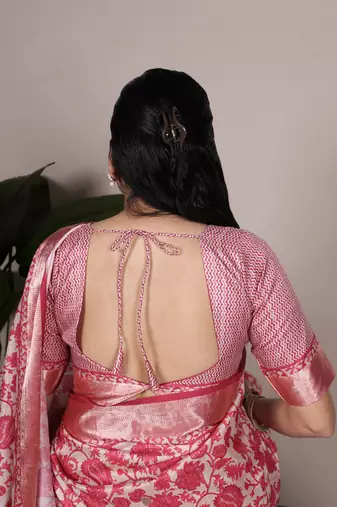 tussar art silk printed saree with viscose border