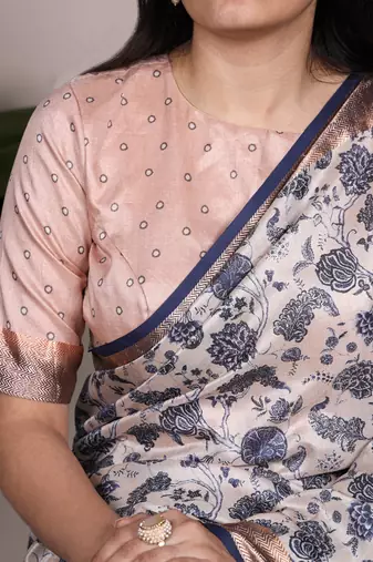 tussar art silk printed saree with viscose border