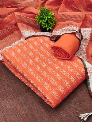 orange handloom cotton suit set 2
