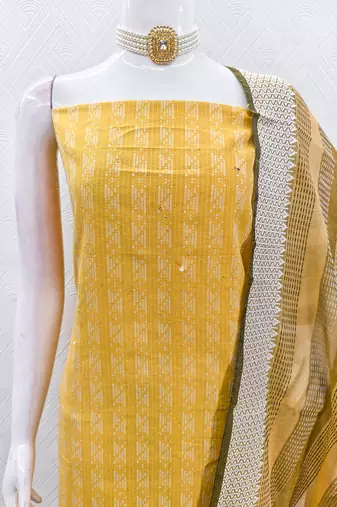 yellow handloom cotton suit set