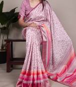 tussar art silk printed saree with viscose border