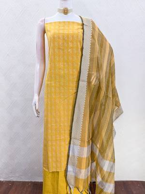 yellow handloom cotton suit set 5