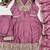 Onion pink premium silk embroidered sequence anarkali suit