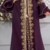  Purple Moroccan-Style Embroidered Stitched Kaftan with Gold Zari Work & Belt