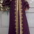  Purple Moroccan-Style Embroidered Stitched Kaftan with Gold Zari Work & Belt