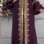  Purple Moroccan-Style Embroidered Stitched Kaftan with Gold Zari Work & Belt