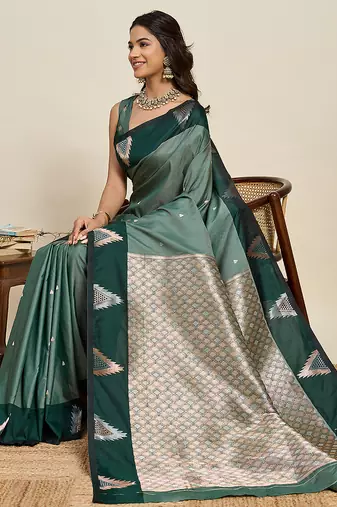 soft litchi art silk banarasi art silk jacquard saree (amrapali-01-green)