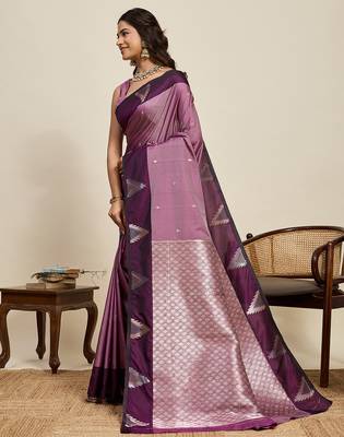 soft litchi art silk banarasi art silk jacquard saree (amrapali-01-wine) 2