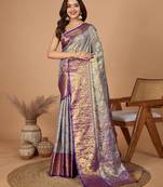 soft litchi art silk kanjeevaram art silk jacquard saree (aaradhya-02-lavender)