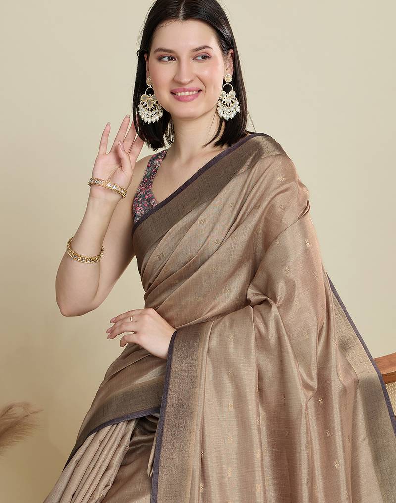 cotton art silk fancy jacquard bollywood saree (abhilasha-beige)