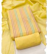 Yellow multicolor embroidered cotton suit set
