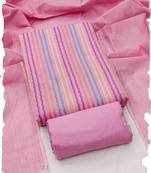 Pink multicolor embroidered cotton suit set