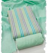 Pastel green multicolor embroidered cotton suit set