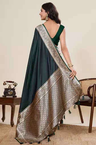 soft litchi art silk banarasi art silk jacquard saree (amar-gala-02-green)