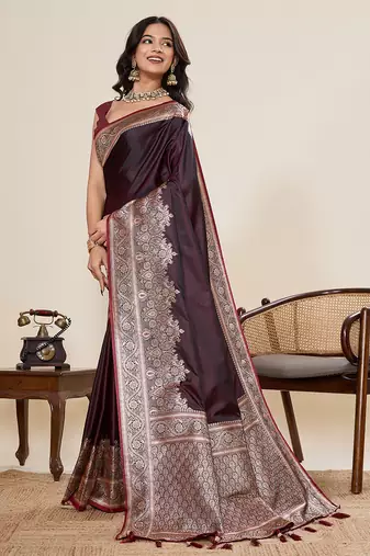 soft litchi art silk banarasi art silk jacquard saree (amar-gala-02-maroon)