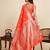 soft litchi art silk banarasi art silk jacquard saree (amshuka-coral-red)
