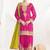Pink chinon silk embroidered Palazzo salwar suit