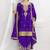 Violet chinon silk embroidered Palazzo salwar suit