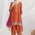 Orange chinon silk embroidered Palazzo salwar suit