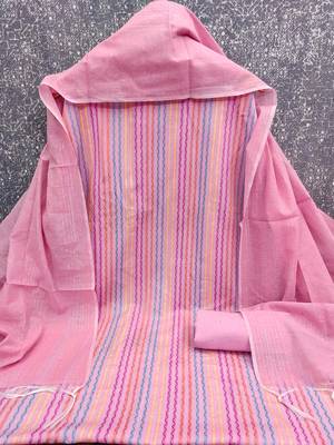 Pink multicolor embroidered cotton suit set 3